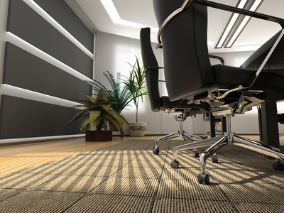 the modern office interior (3D rendering)